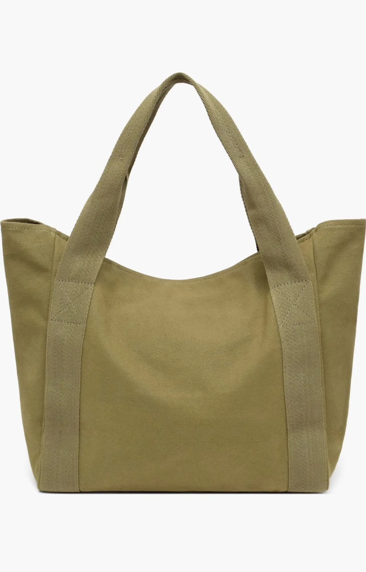 New Amsterdam Leatherworks - Tote Liliana de lona verde olivo