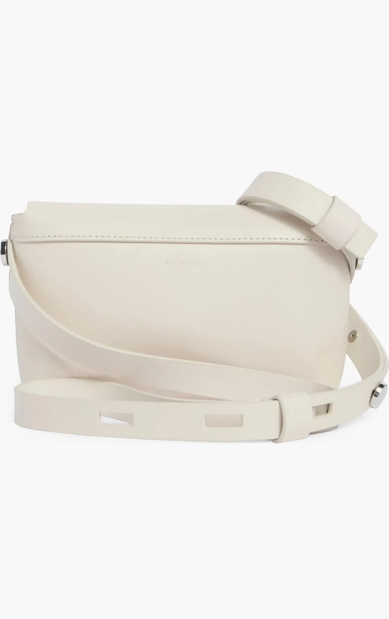 AllSaints - Crossbody de solapa crema