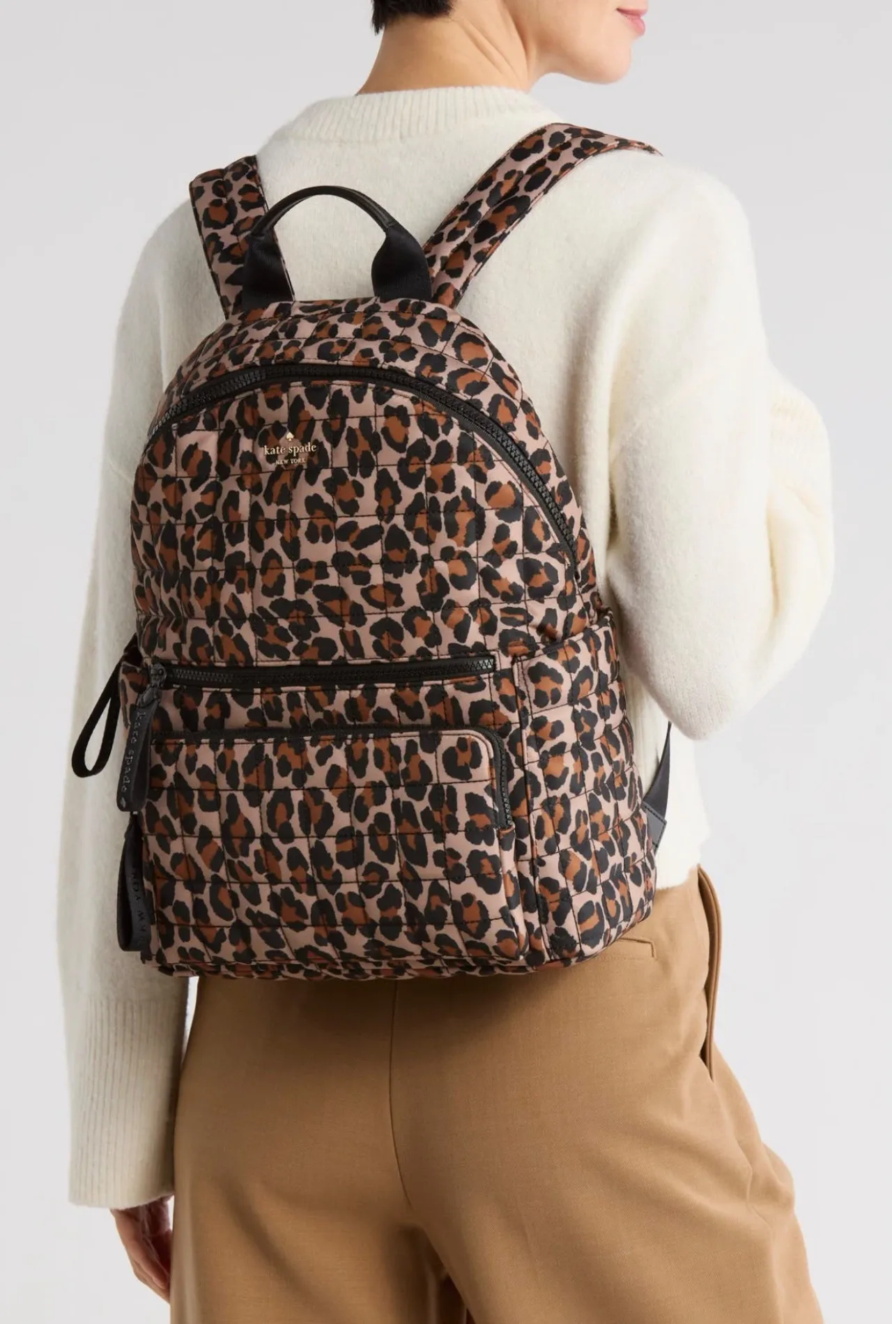 Kate Spade - Mochila acolchada leopardo