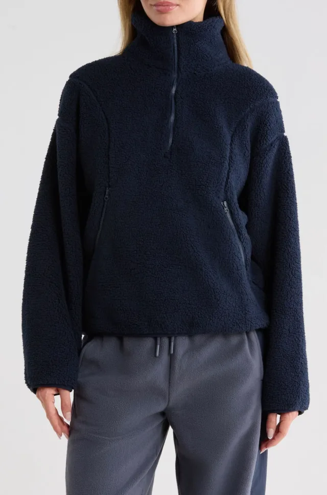 Z by Zella - Pullover sherpa media cremallera