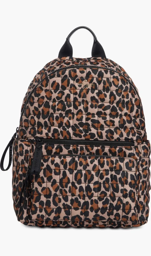 Kate Spade - Mochila acolchada leopardo