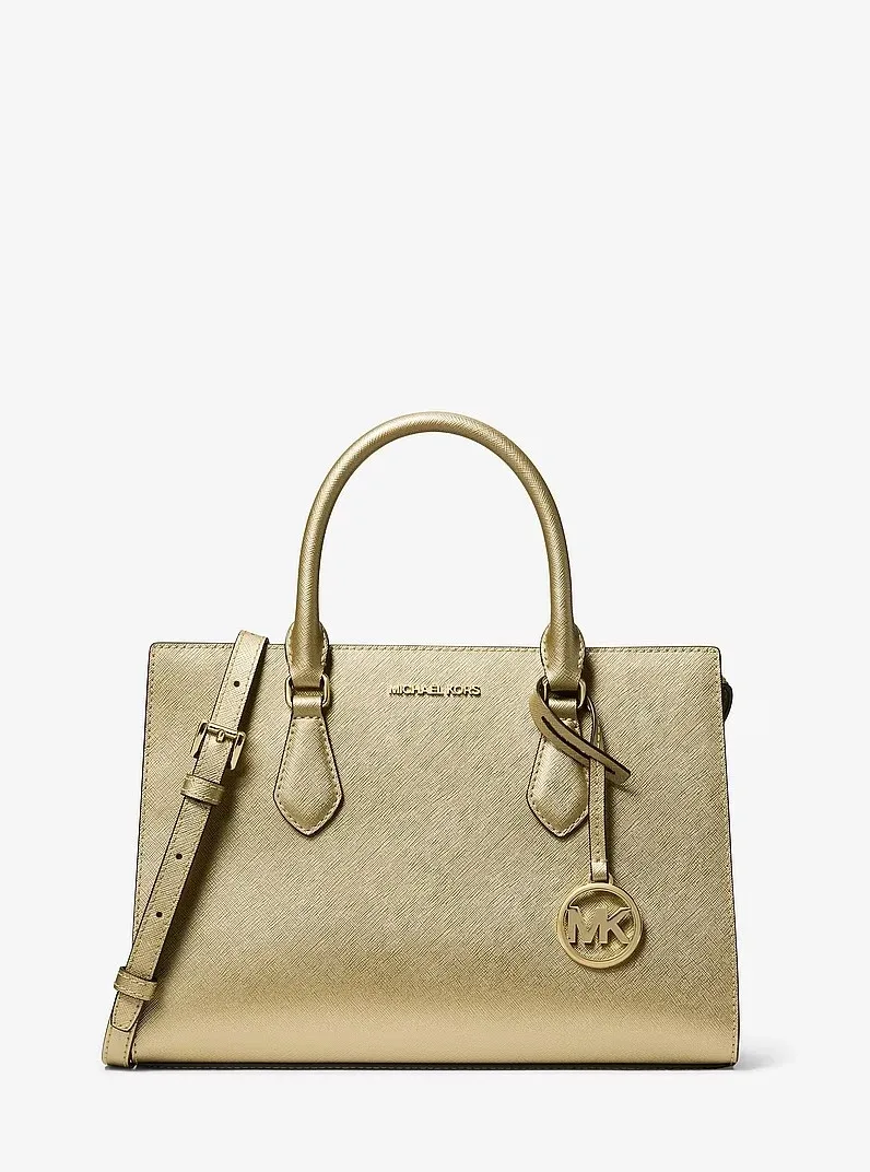 Michael Kors - Satchel Saffiano dorada