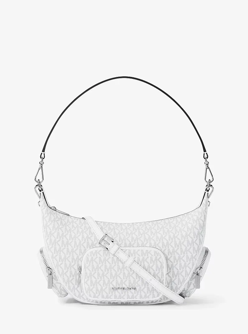 Michael Kors - Hobo Signature blanca con bolsillos