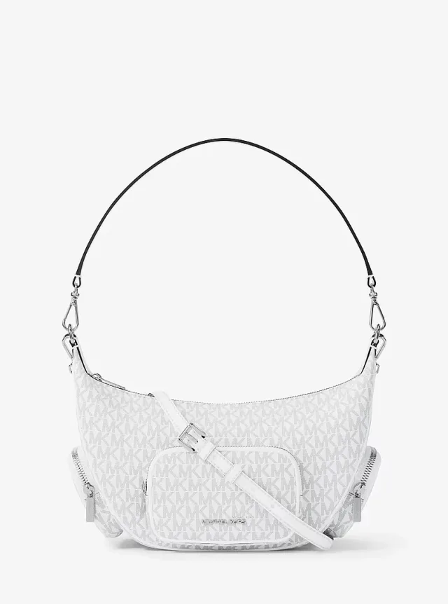 Michael Kors - Hobo Signature blanca con bolsillos