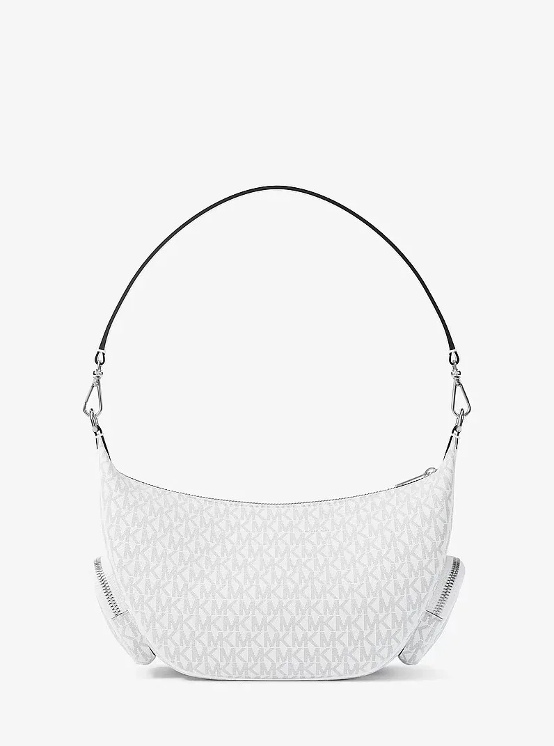 Michael Kors - Hobo Signature blanca con bolsillos